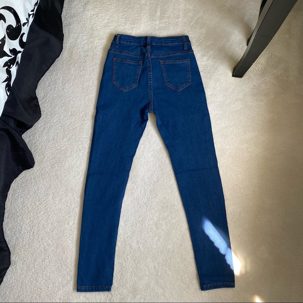 NWOT High Waisted Skinny Jeans Dark Wash Stretch Slim Fit Denim - Picture 4 of 5
